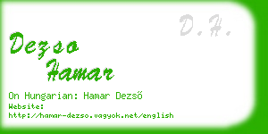 dezso hamar business card