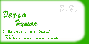 dezso hamar business card